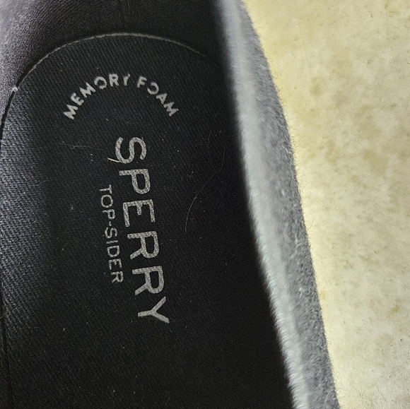 Sperry black wool leather Oxford sneakers size 8 memory foam casual fall comfort - Picture 8 of 8